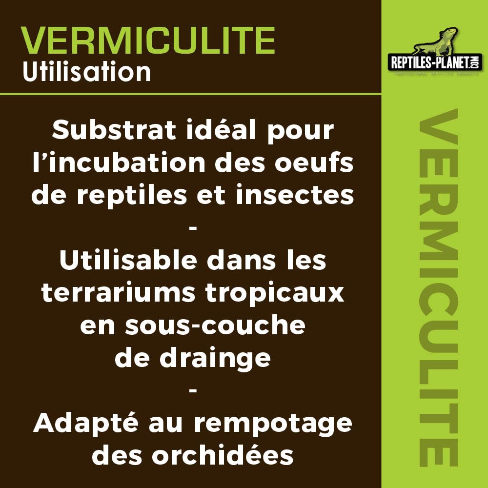 Reptiles Planet Vermiculite Substrat d'Incubation pour Reptiles 0,3-4 mm 6 Litres
