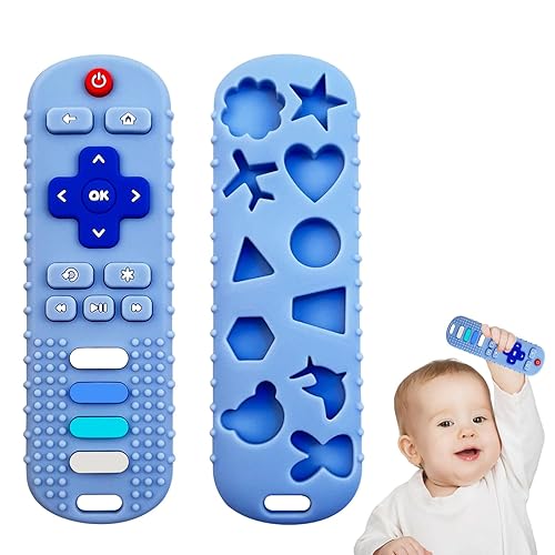 Mordedor de silicona para bebés de 0 a 12 meses, lindo juguete de dentición con forma de control remoto, juguetes para masticar para niños y niñas,