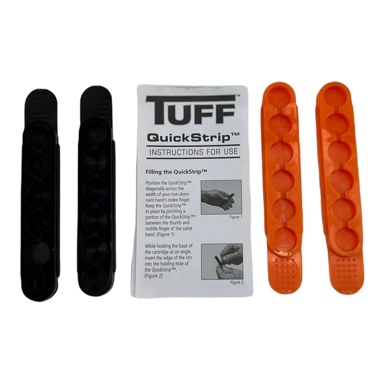 TUFFProducts Quickstrips Black 6 Round (Pack of 4) (44 45 460) Speed Up Your Reloads with Quick Strips. 2 Orange 2 Black