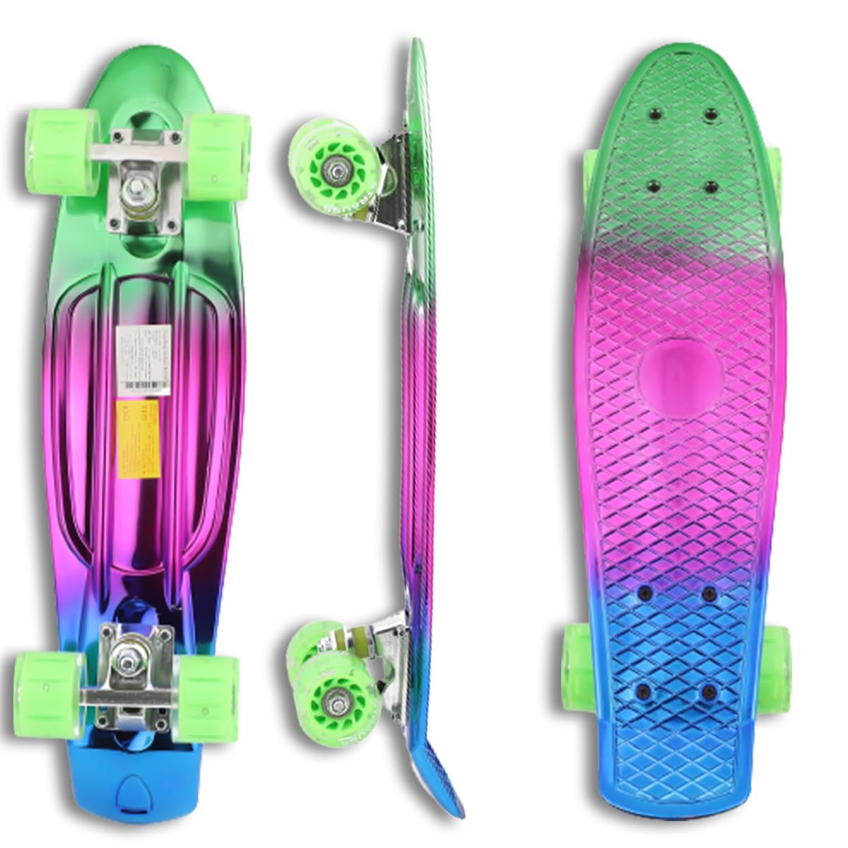 STRAUSS Polypropylene Cruiser Skateboard Penny Casterboard Hoverboard Anti-Skid Board With Abec-7 High Precision Bearings Ideal For 8 Years And Above 22 X 6 Inch, (Green,Pink,Blue) - Image 7 thumbnail
