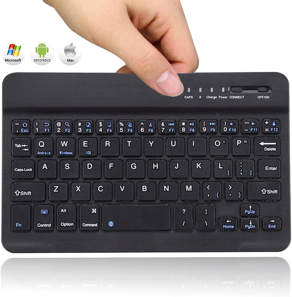 For 2.4G Ultra-Slim Bluetooth Keyboard For iPhone, iPad, Smartphone, Tablet, Windows, Apple TV, Ultra-Thin, Ultra-Light, Short-Cut Keys, QWERTY UK Layout