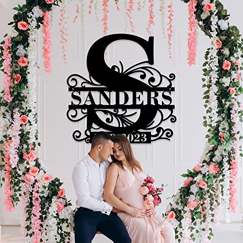 Custom Metal Signs | Metal Name Signs | Metal Wall Art | Split Letter Monogram Wall Decor | Last Name Sign | Family Name Sign | Personalized Wedding Gift | Outdoor Metal Sign #TOP2