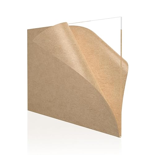 Hoja acrílica transparente de plexiglás fundido de 24 x 18 pulgadas, panel cuadrado de 18 pulgadas de grosor (0.118 in), panel de placa de plexiglás