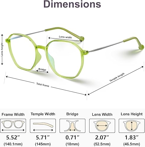 Miniatura 6 de VISOONE Marco de lentes ligeros TR90 con bloqueo de luz azul con protección ocular antirreflejos para mujeres y hombres RANE