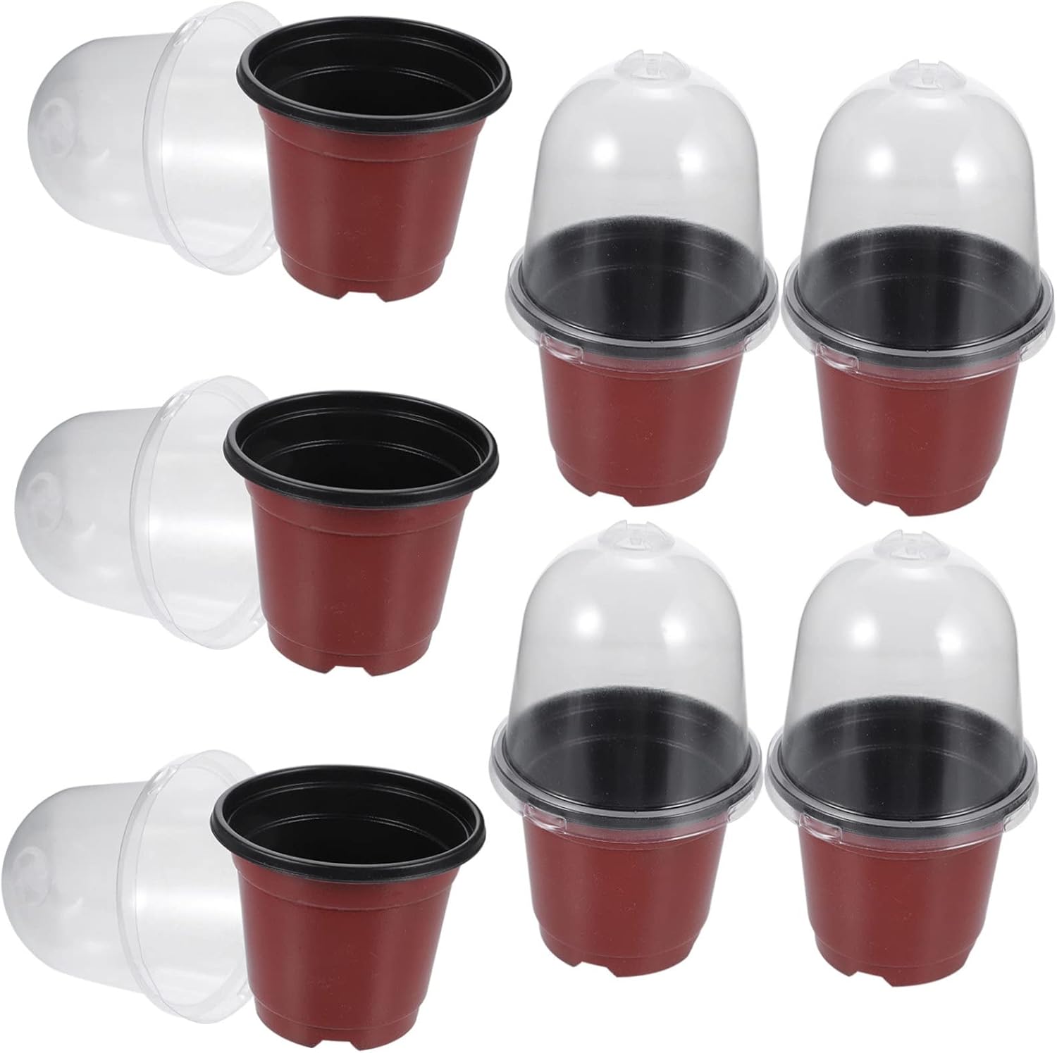 BESPORTBLE 30sets Nursery Pot with Humidity Dome Plastic Plant Containers for Garden Home Use for Plant Propagation Drainage for Optimal Growth