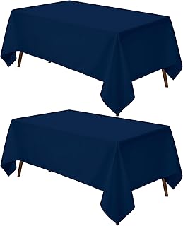 Utopia Kitchen Rectangle Table Cloth 2 Pack(60x102 Inches, Navy Blue), Tablecloth Machine Washable, Polyester Table Cover for Dining, Buffet Parties, Picnics, Events, Weddings and Restaurants