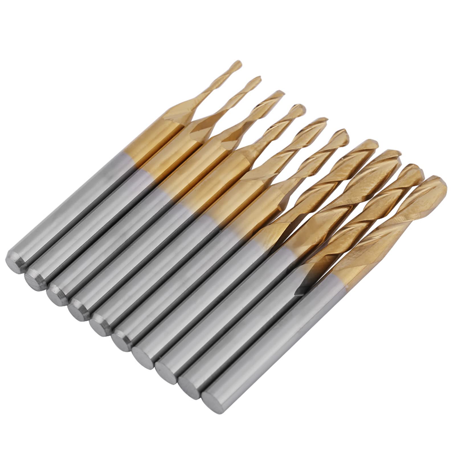 Brocas de fresa de punta de carburo de tungsteno recubiertas, vástago de 3,175 mm para grabar agujeros de fresado, ranuras en placas de circuito, plásticos, acero inoxidable