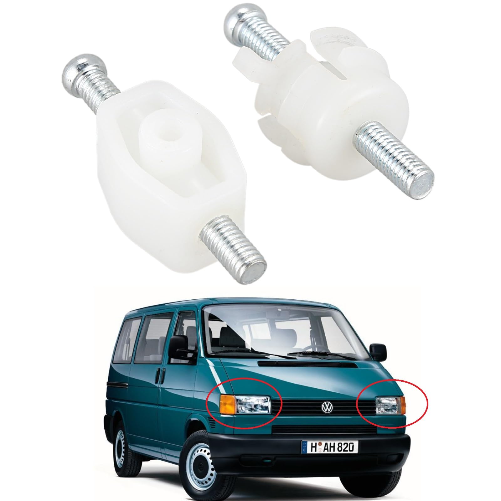 Sintrix Fab Juego De 2 Cubiertas De Tornillos Para Reposabrazos Compatibles Con VW T4 Bus Multivan Westfalia (1990 – 2004) – Repuesto Para 701881979A Y 7D0881979 – Juego De Reparación De Tapas