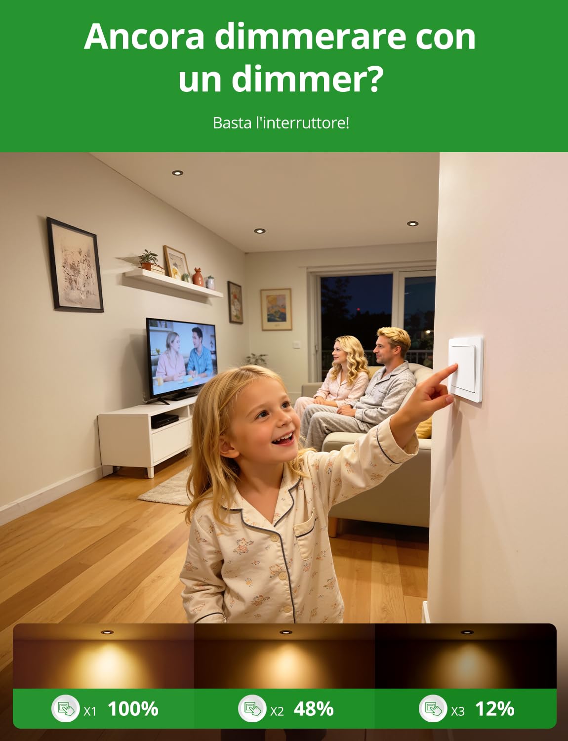 HOMEOW Faretti Led Soffitto da Incasso per Cartongesso Dimmerabile Luci 220V Nero Bagno 6W IP44, Faretto Foro Ø68mm - 80mm 600LM per Cucina, Luce Calda Naturale Fredda, Set di 10