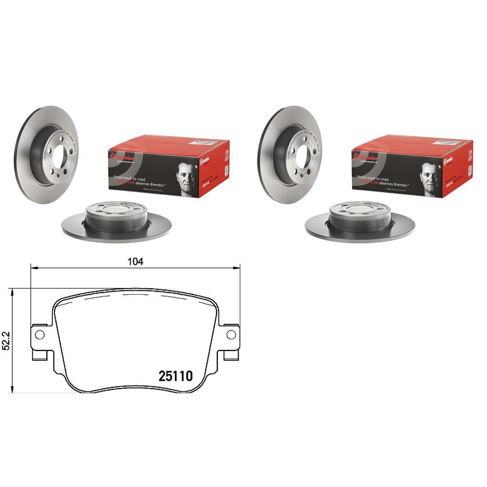 brembo Bremsscheiben 272mm + Beläge hinten | 08.B413.21 P85135 Kompatibel mit A1 (8X1, 8XK),A1 Sportback (8XA, 8XF)