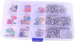 TEHAUX Kits 100 Conjuntos De Roupas Kit De Rebites De Metal Kit De Reparo Fecho De Pressão Botões De Pressão Botões De Pressão Anel Kit De Ilhós Para Fechos DIY Kit De Ferramentas