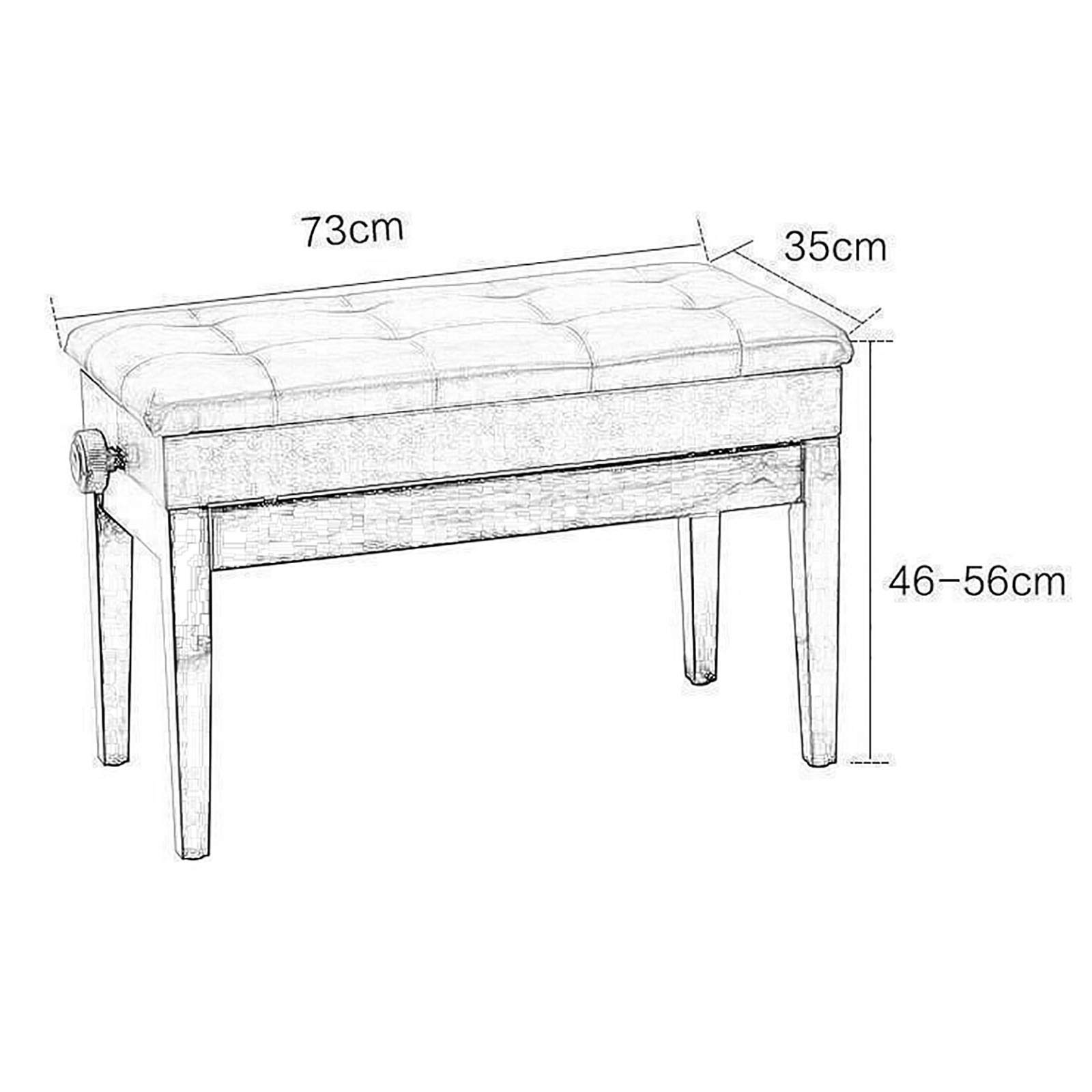 Tabouret de Piano réglable en Bois, Banc de Piano en Cuir Souple pour Deux Personnes, Tabouret de Clavier avec Cadre en Bois Massif Solide et Compartiment de Rangement, Facile à Nettoyer Interesting