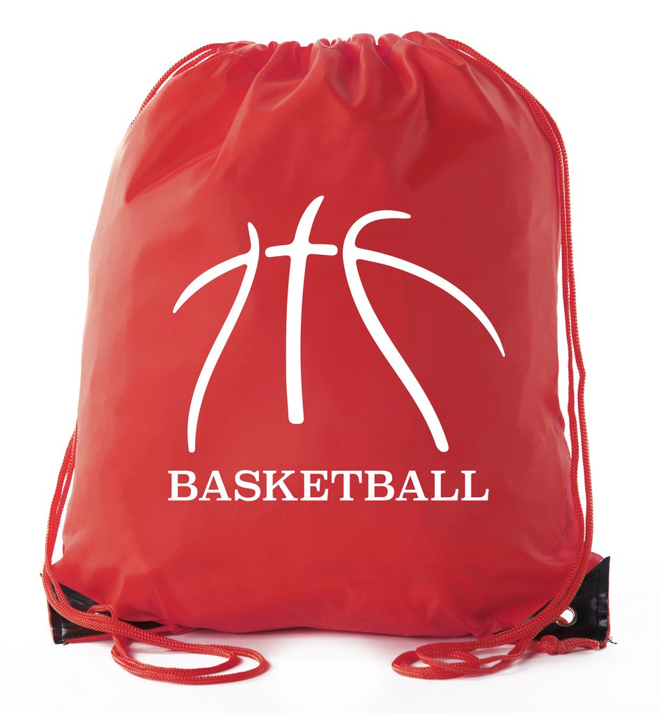 Mato Hash Basketball Drawstring Bags with 3 6 and 10 pack Bulk Options 6PK Red CA2500Basketball S3