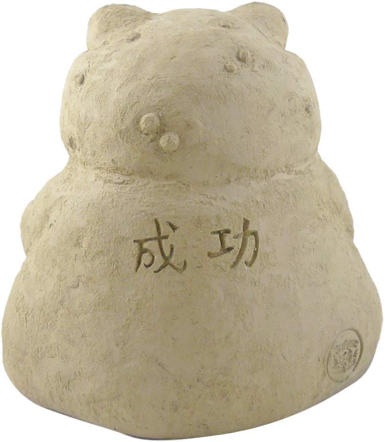 Meditating Frog - Cast Stone Garden Sculpture: Large Size, Antique Stone Finish