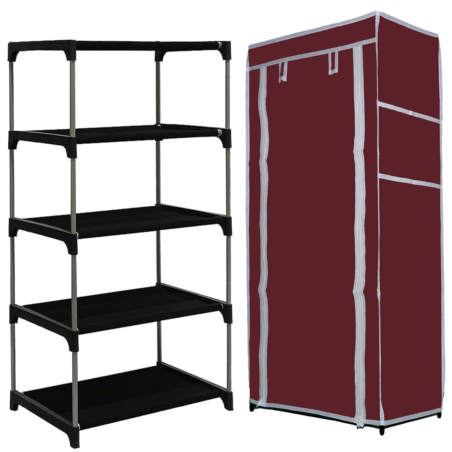 QUARCK Shoe Rack Stand for Home with Non-Woven Cover Adjustable, Extendable&Multipurpose Storage Organizer (4 Layer Holder, Maroon) (B0CY5M8T4Y) Amazon Price History, Amazon Price Tracker