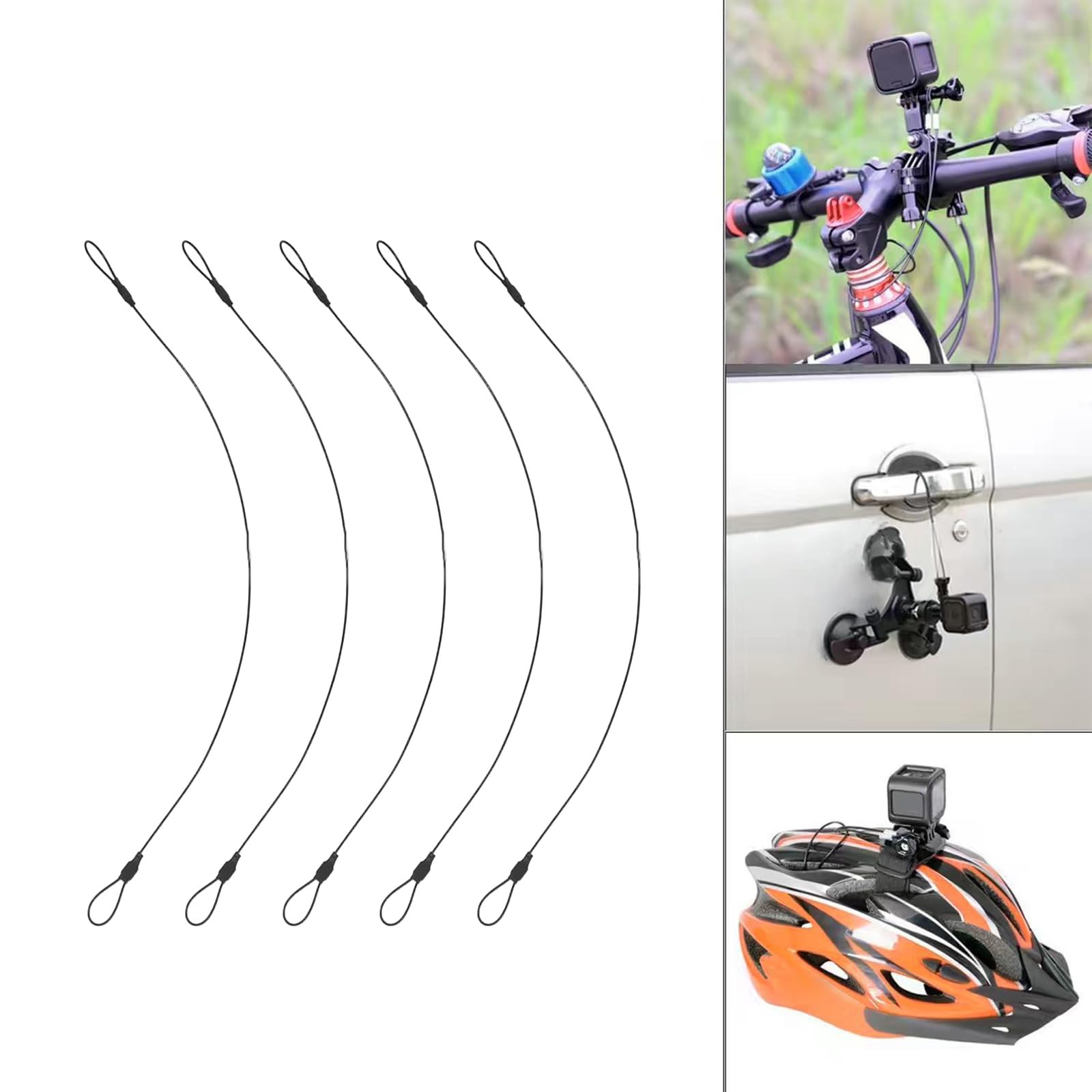 Moynagh Looped End Cable Braided Stainless Steels Black Coated Wire Rope Outdoor Travel Transport with Double Looped End