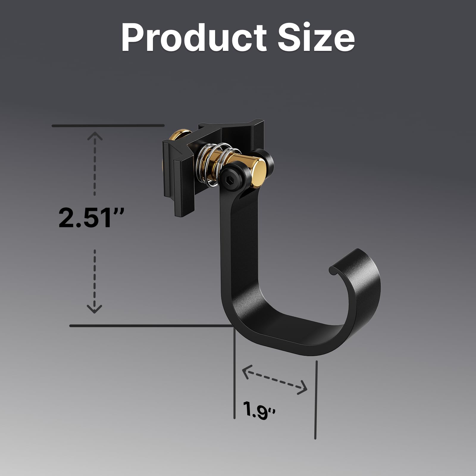 Confezione da 4 ganci a L con montaggio a perno singolo, gancio regolabile a molla, capacità di carico massima 45,4 kg, accessori resistenti per rimorchi e garage