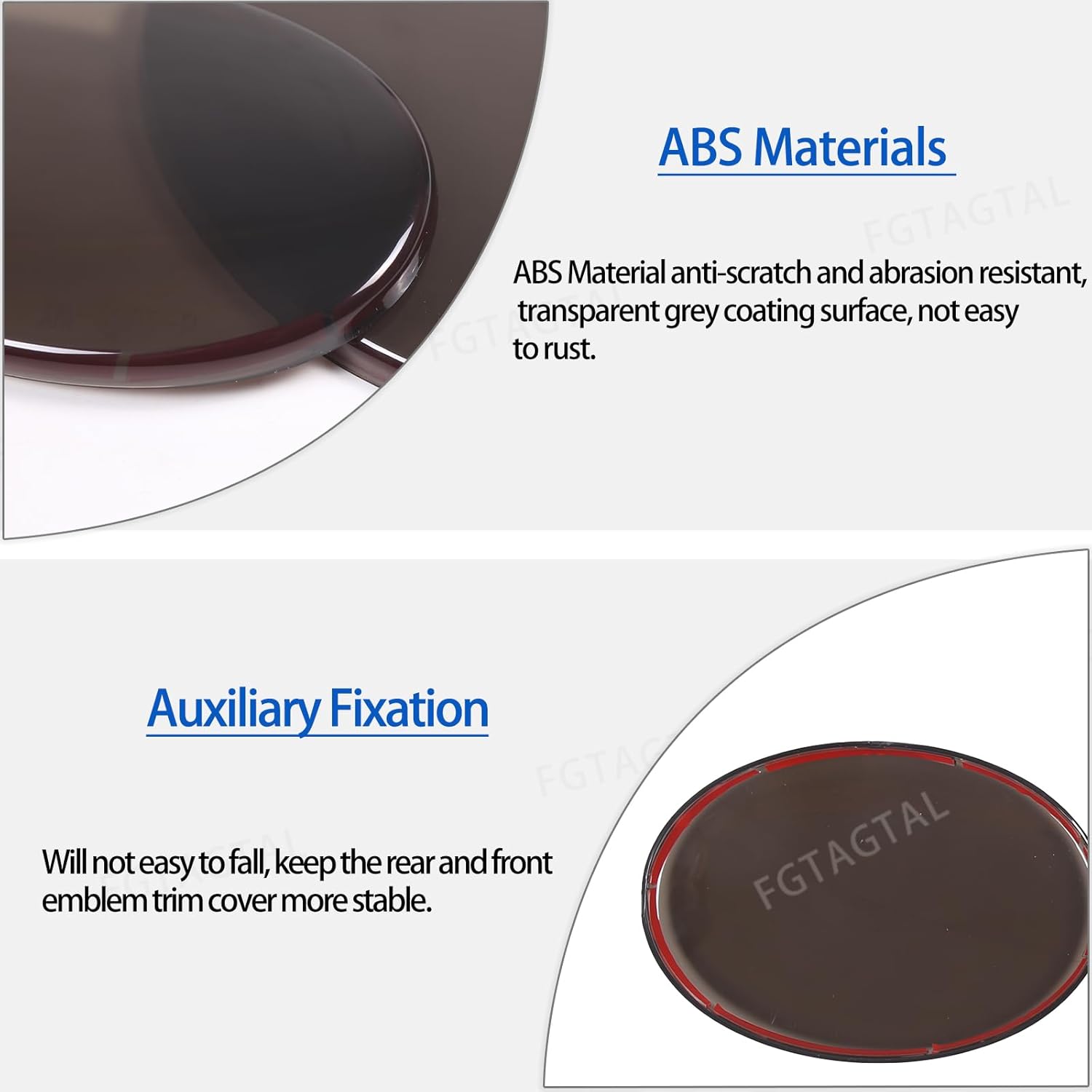 Smoked Front and Rear Emblems Trim Cover Fit for Toyota Supra GR A90 A91 MK5 2019-2026 ABS Front Rear Logo Decorative Protection Trim Cover, 2Pcs, Transparent Gray