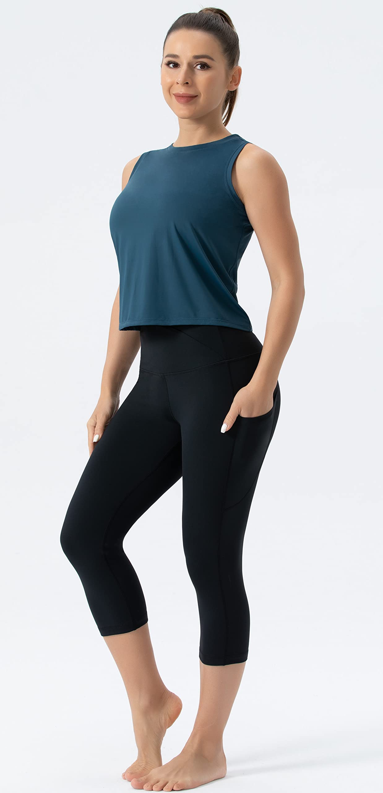 THE GYM PEOPLE Canotta Sportiva Donna, Top Palestra Fitness a Asciugatura Rapida con Tessuto Fresco - Canottiera Senza Maniche per Allenamento, Yoga, Corsa