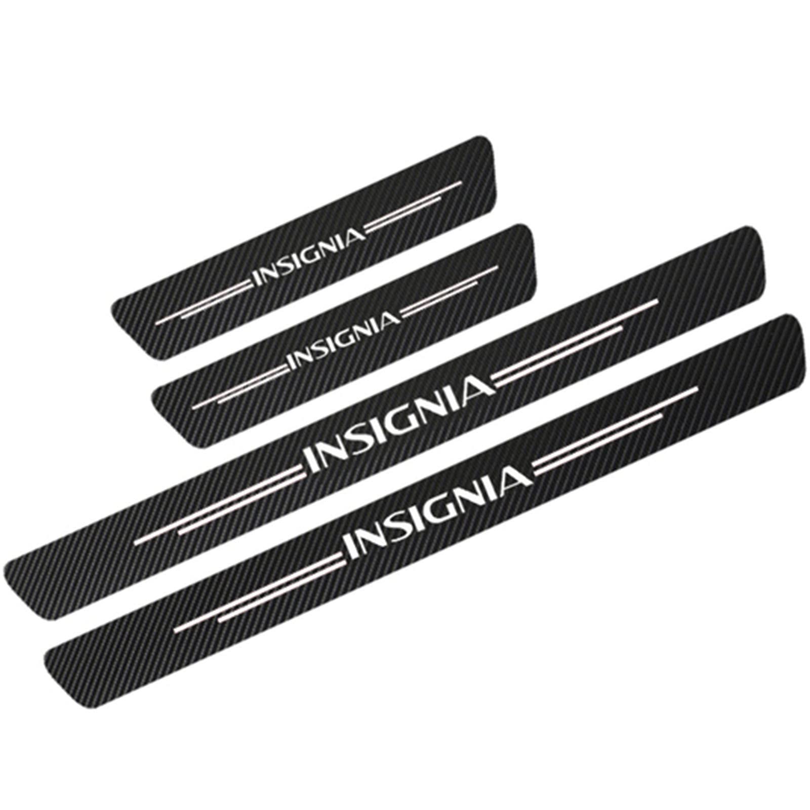 Symilov Insignia 4Pcs Car Door Sill Protector For Op-El Corsa Astra Vectra Mokka Meriva Vivaro Crossland X Car Threshold Scuff Plate Carbon Fiber Stickers Styling Accessories,