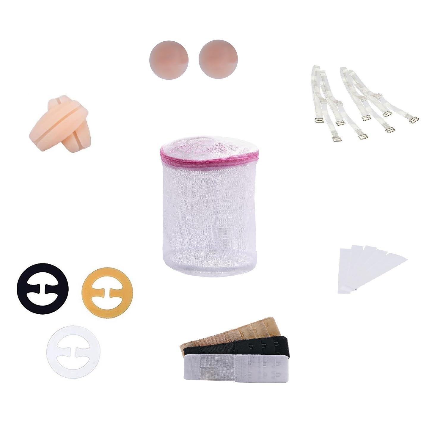 liigne Women's Wardrobe Essentials Lingerie Gift Box of Bra Laundry Bag Racer Back - Bra Clip Pasties, Bra Extenders Transparent Strap Bra Strap Cushion-picture-47