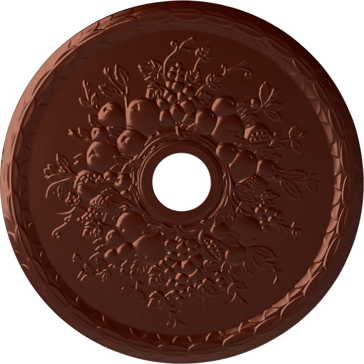 Medalla de techo de uva con relieve artesanal y elegancia clasica en cobre envejecido