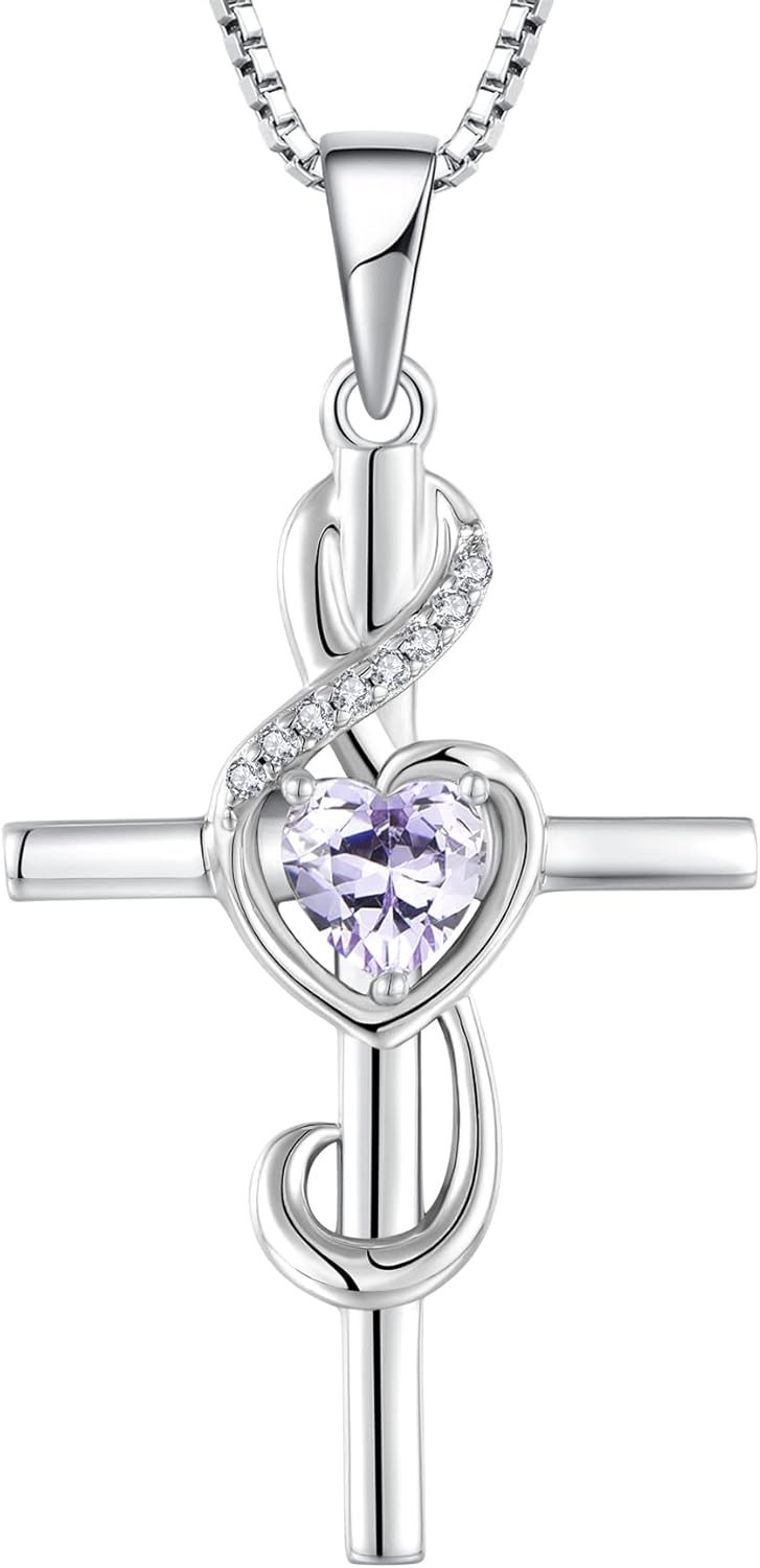 STARCHENIE Women's Note Cross Necklace Sterling Silver Crucifix Pendant Treble Clef Jewelry for Music Lover