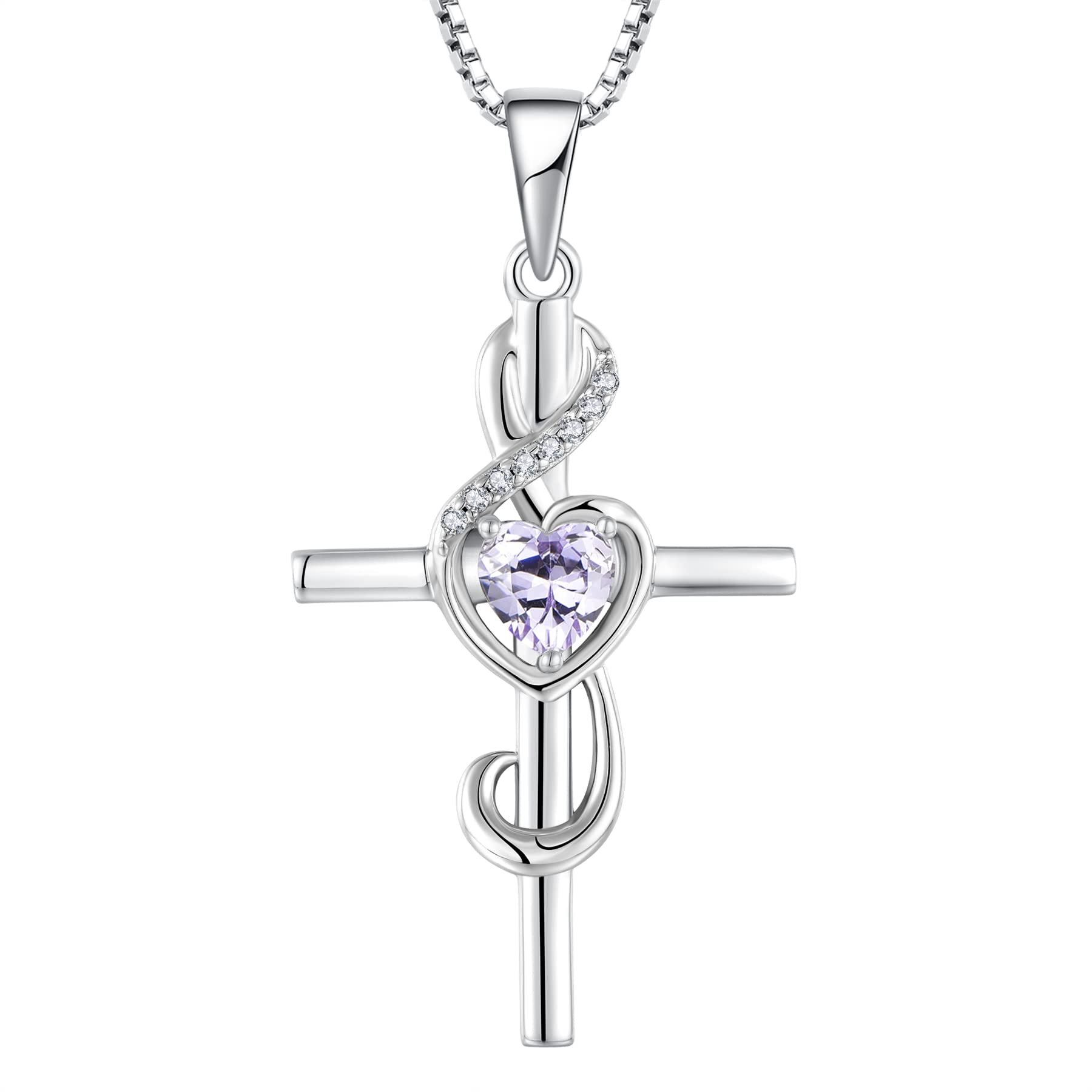 STARCHENIE Women's Note Cross Necklace Sterling Silver Crucifix Pendant Treble Clef Jewelry for Music Lover