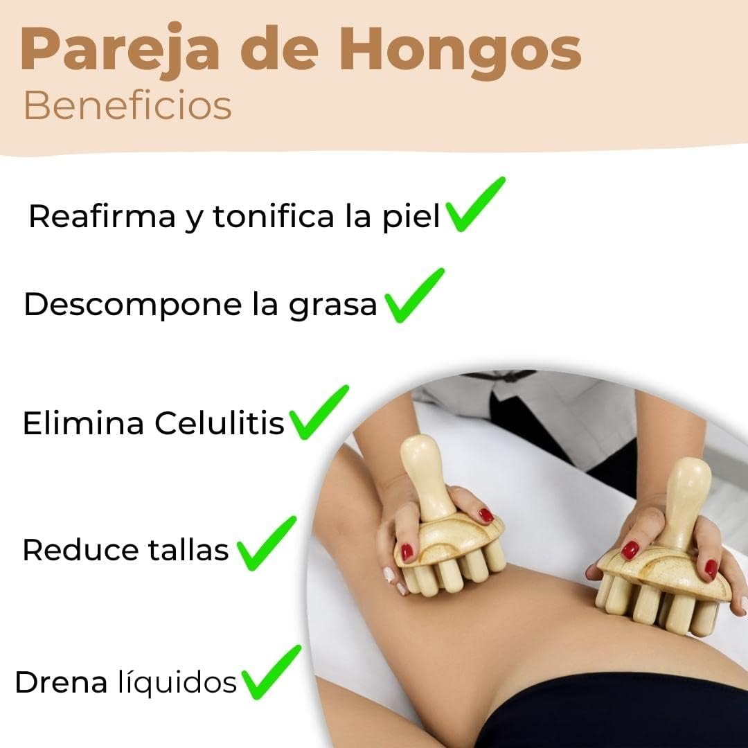 Kit Maderoterapia Anticelulítica | Maderoterapia | Kit compuesto de 7 Elementos Fabricados en Madera de Pino y Loto Natural | Ideal para Masajes | Diseños Exclusivos Maderoterapia Estética España