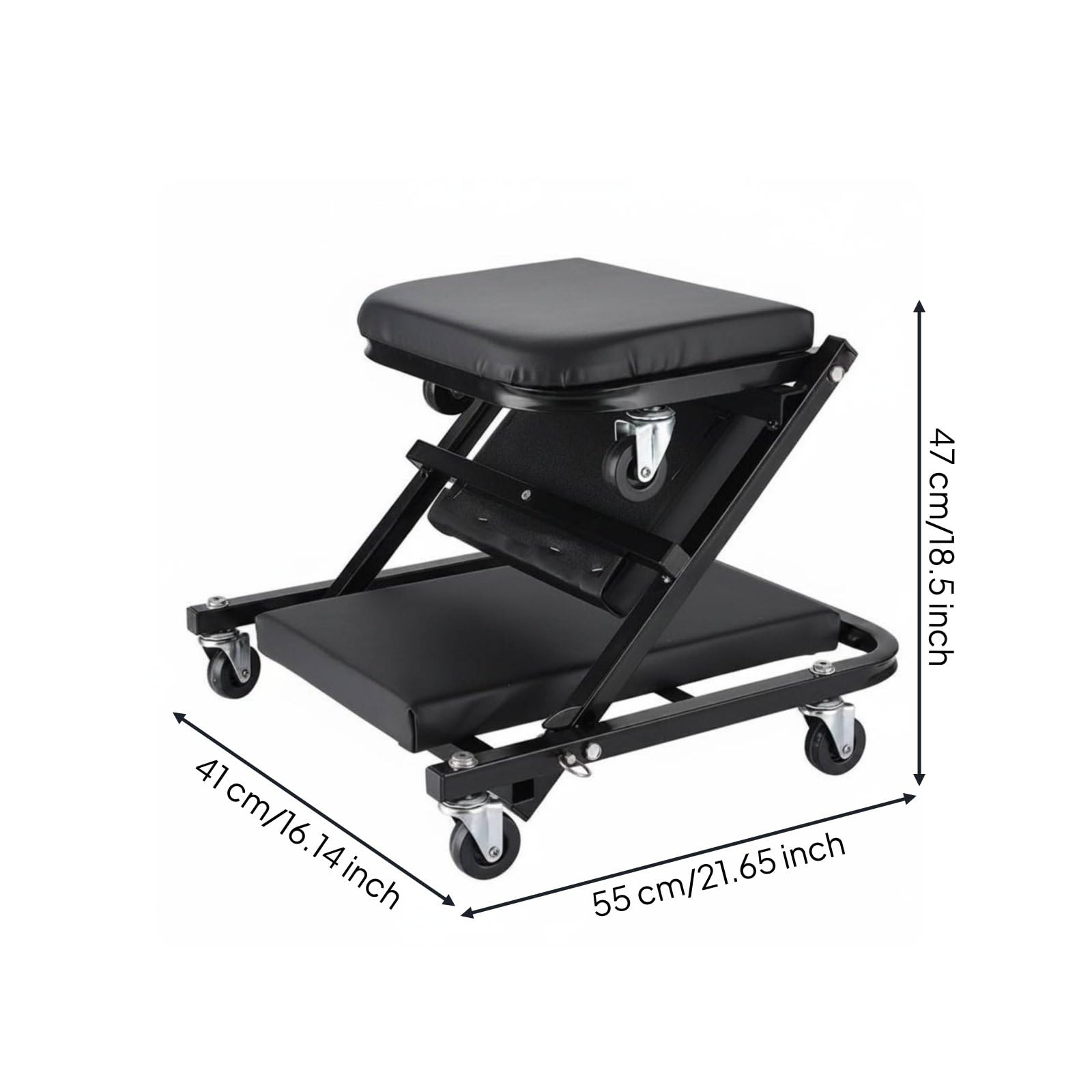 Carrello Sottoauto 2 in 1 con Rotelle Sedile Meccanico 2 in 1 Impermeabile Sgabello da Riparazione Auto per Meccanici