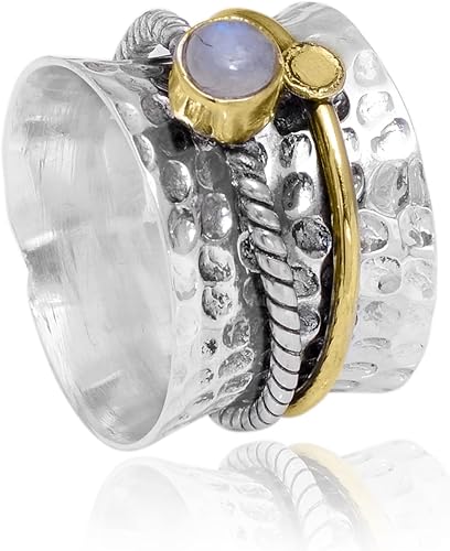 Miniatura 17 de Veracity Jewelry Sterling Silver Fidget Ring Spinner Ring Anxiety Relieving Rings For Unisex Meditation Thumb Worry Healing Birthday Promise Band