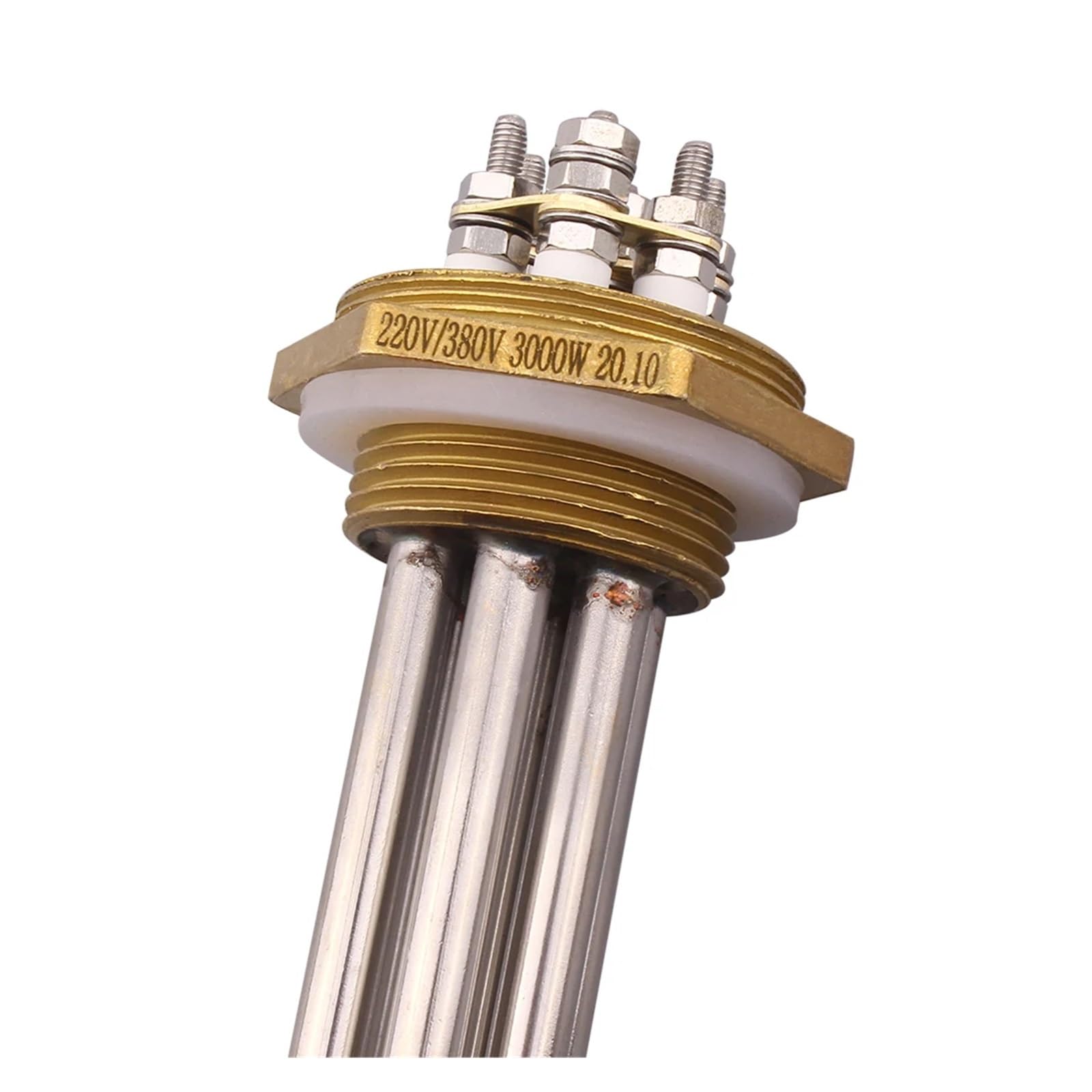 fengpeng Podgrzewacz zbiornika na wodę 220 V/380 V Element grzewczy do kotła DN32 Rurowy elektryczny 2KW 3KW 4,5 KW 6KW 3750W SUS304 (szary, 380 V, 3750 W)