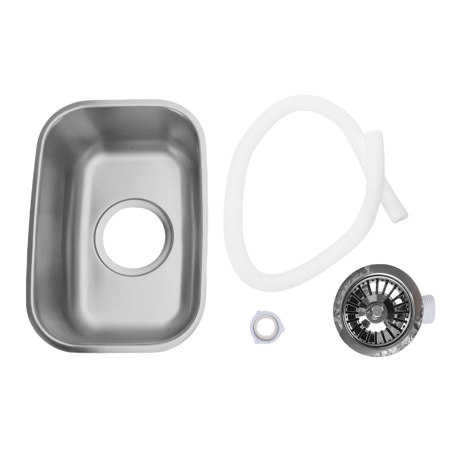 Lavello da Bagno Salvaspazio in Acciaio Inossidabile con Mini Vasca Singola Durevole per e Yacht 12,6x8,66x4,72 Pollici