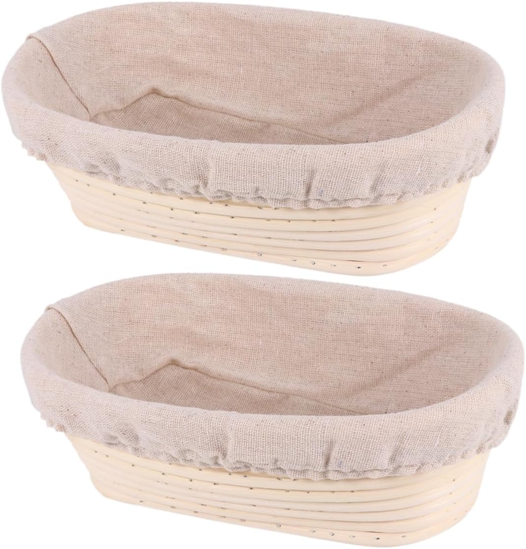 PRETYZOOM Bread Proofer Rattan Sourdough Containers with Fabric Liner for Baking Baking Bread
