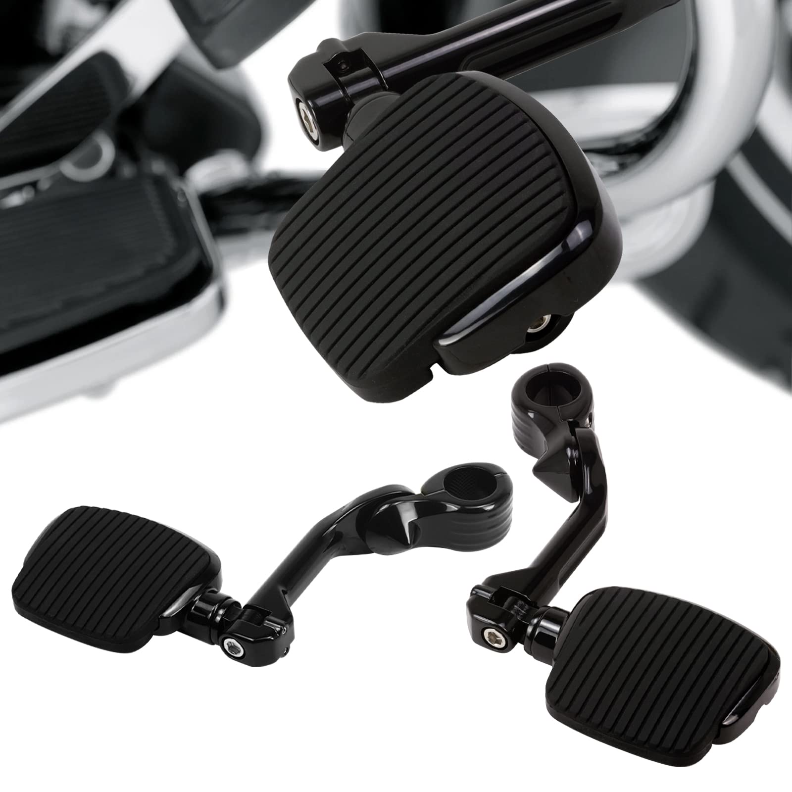 1.25" Long Angled Adjustable Motorcycle Mini Board Kit Floorboard Mount Kit Fits for Harley Sportster Dyna Touring Road King Street Glide Road Glide Electra Glide