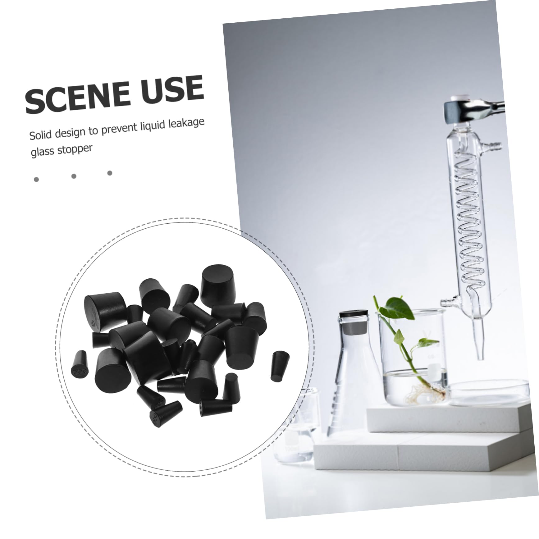 Gatuida 81 Pcs Bouchon en Caoutchouc Solide en Caoutchouc en Laboratoires Pièces De Rechange Bouchon en pour Récipient en