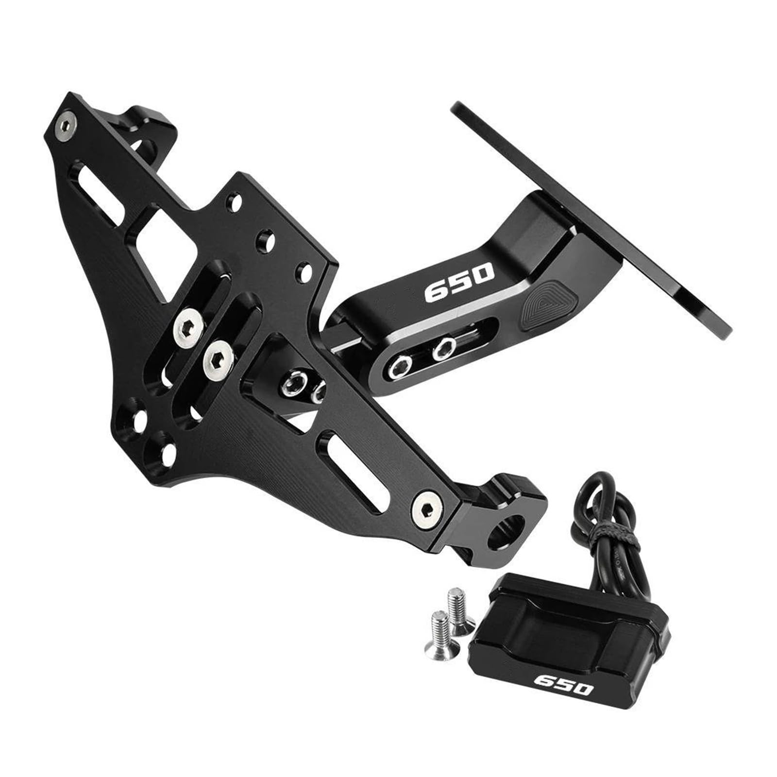Portaplacas Moto Porta Matrícula para Kawasaki Z650 Z 650 2018-2023 Kit De Soporte para Matrícula Trasera De Motocicleta Eliminador De Guardabarros(Negro)