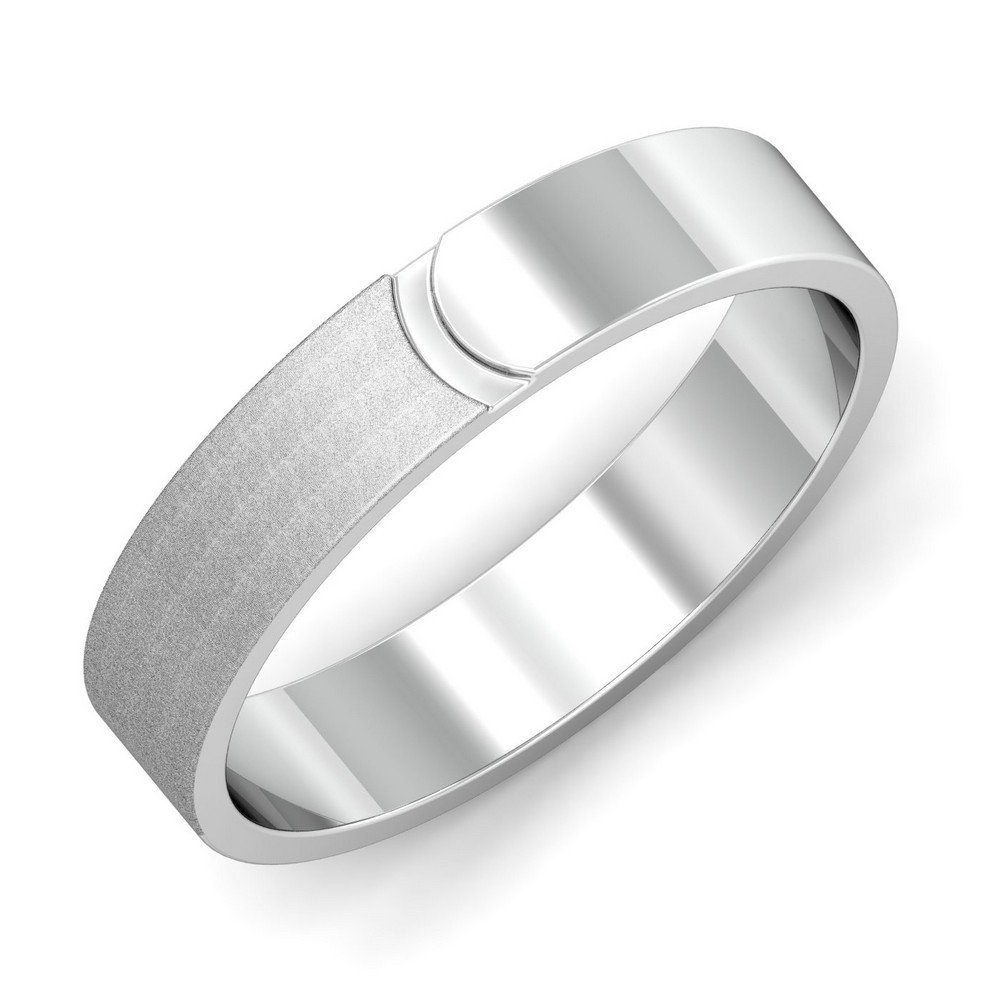 18kt white gold cuber band for men