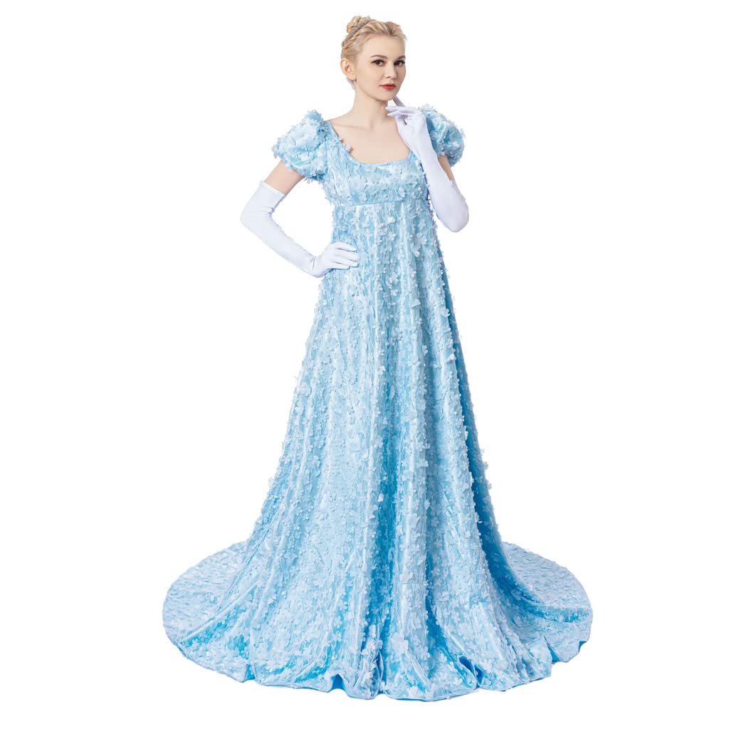 MyheroCos Regency Dress Abito da donna in pizzo blu