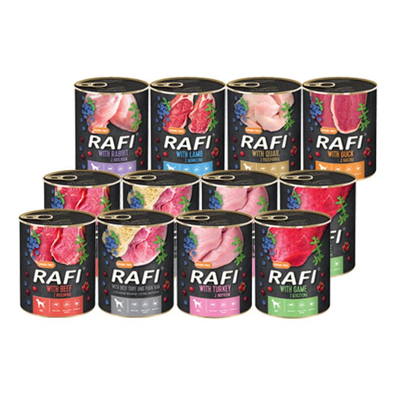 Rafi Mokra karma dla psa mix smaków nr 3 zestaw 12 x 800 g