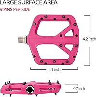 Vista 3 de FIFTY-FIFTY Pedales de bicicleta de montaña, compuesto de nailon MTB antideslizante, pedales de bicicleta de 9/16 pulgadas, plataforma plana ligera