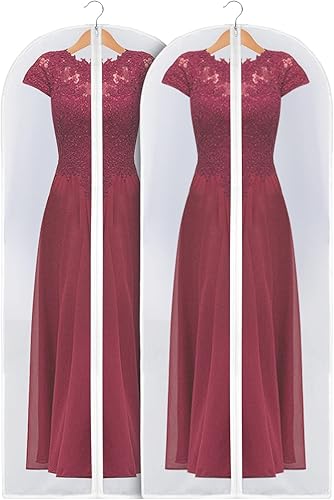 Bolsa de ropa 2 piezas para vestido de noche, funda de traje, almacenamiento a largo plazo de chaqueta, abrigo, ropa, traje de protección contra el disponible en Yaxa Peru