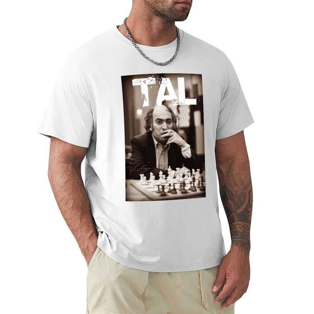 Ui881wch Men's White Russian Chess Grandmaster Mikhail Tal T-Shirt T-Shirt Short Plsize T Shirts Vintage T Shirt Workout Shirt L