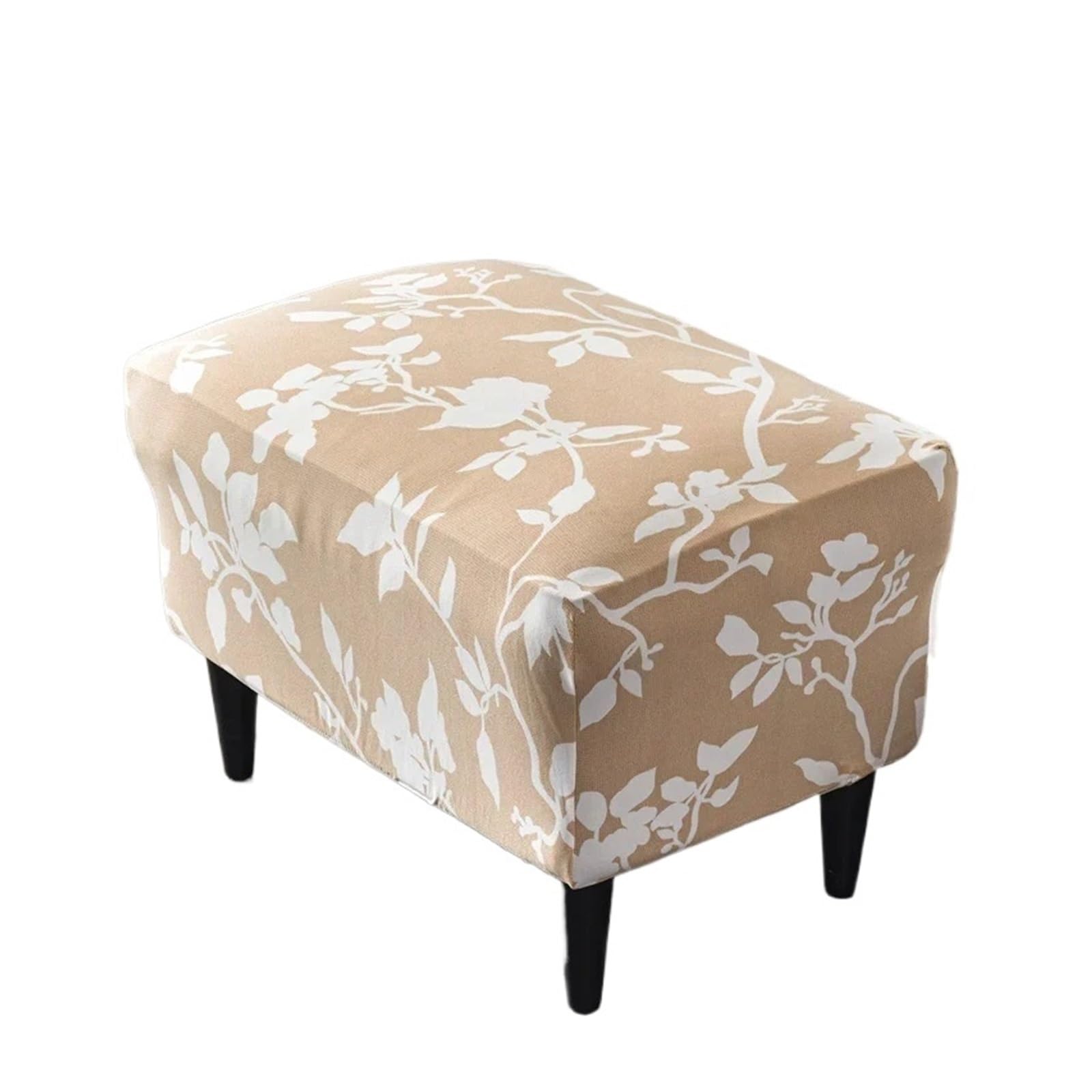 GCYEIDMA Wing Chair Slipcover Floral Printed Wing Chair Cover Stretch Armchair Covers Removable Relax Sofa Slipcovers with Seat Cushion(B16 Footstool Cover)
