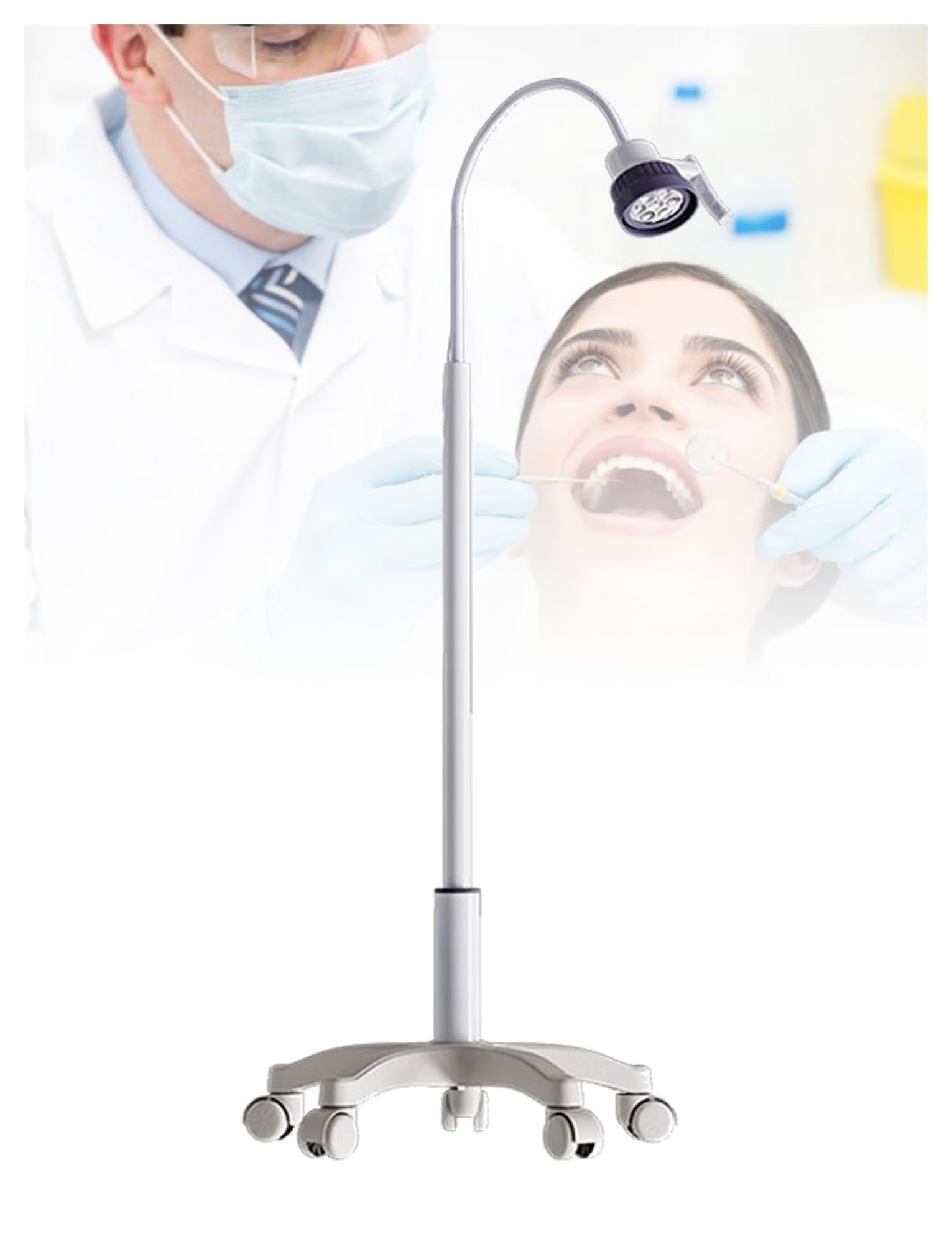 Générique Lampe d'examen médicale Flexible à col de Cygne, Lampe Mobile for Animaux de Compagnie, lumière sans Ombre rotative à 360 ° for stomatologie ambulatoire