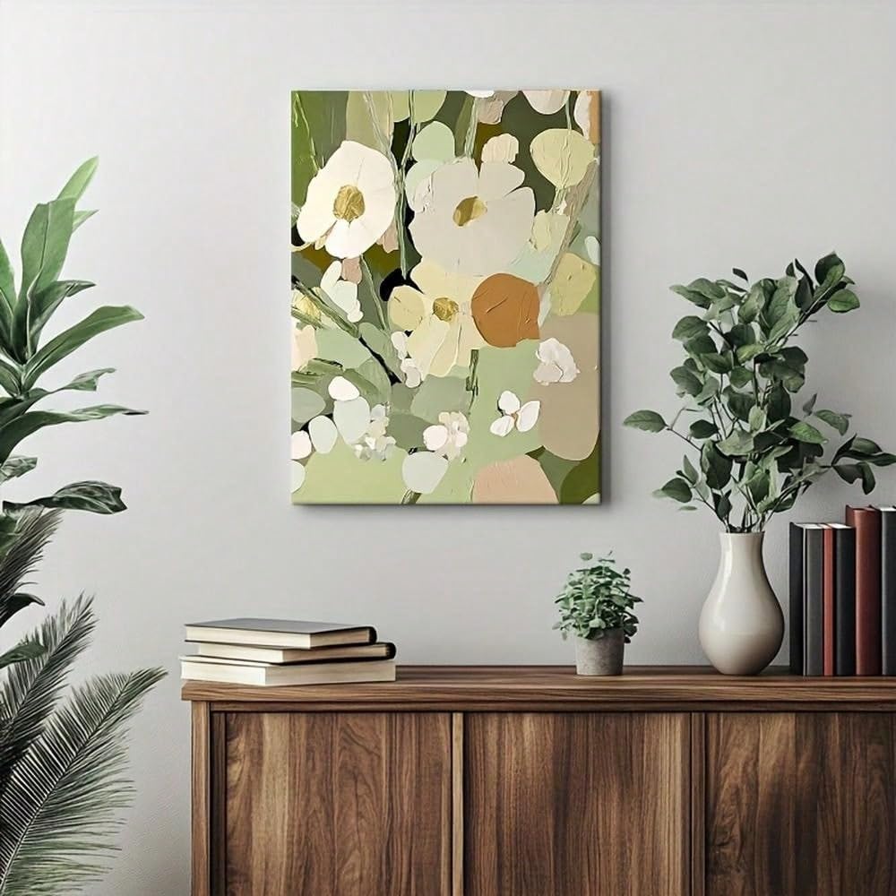 1 cuadro moderno con estampado floral sobre lienzo, ideal para la decoración de salas de estar, dormitorios u oficinas (70x100cm/Sin marco).