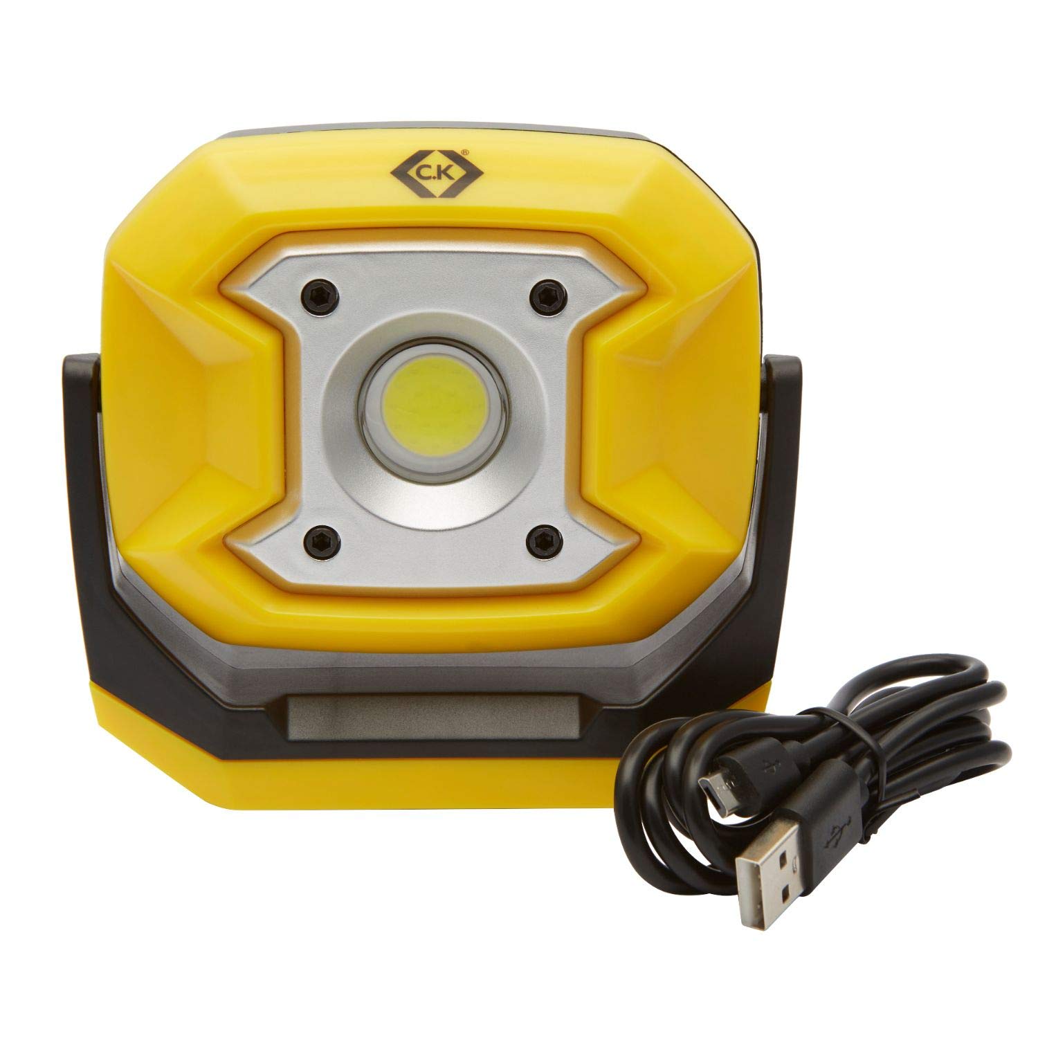 C.k Gelb, Schwarz 10W Rechargeable Led Site Light, High Power Cob Led, 700 Lumens, 2 Lighting Modes: High, Dimmed, Magnetic Base, Yellow, Black