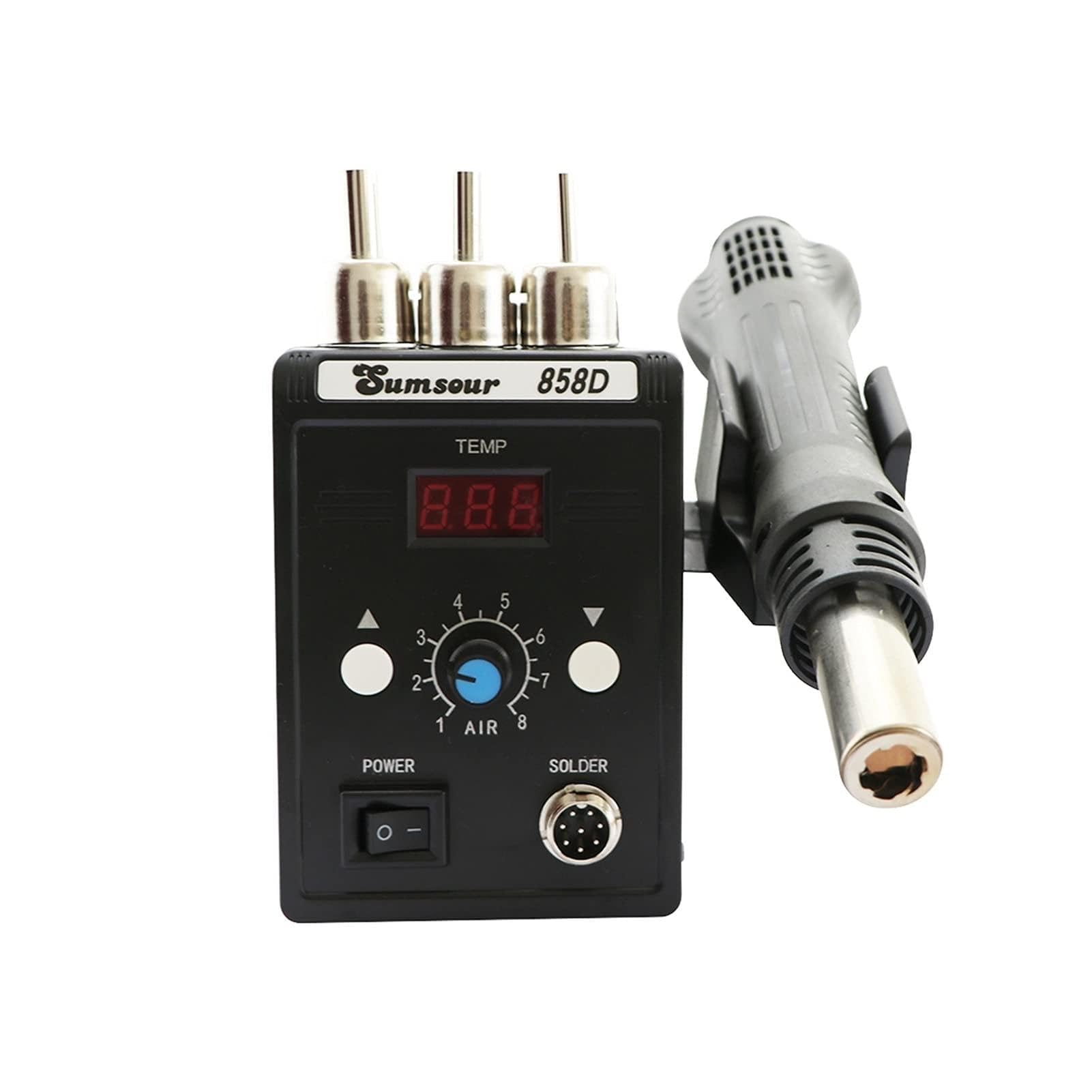 Stacja lutownicza, 858d stacja lutownicza 70 0W 110V / 220V Cyfrowy BGA SMD. Gorące powietrze Lutownia Lutownica Revorning Opetion Repailing Narzędzia