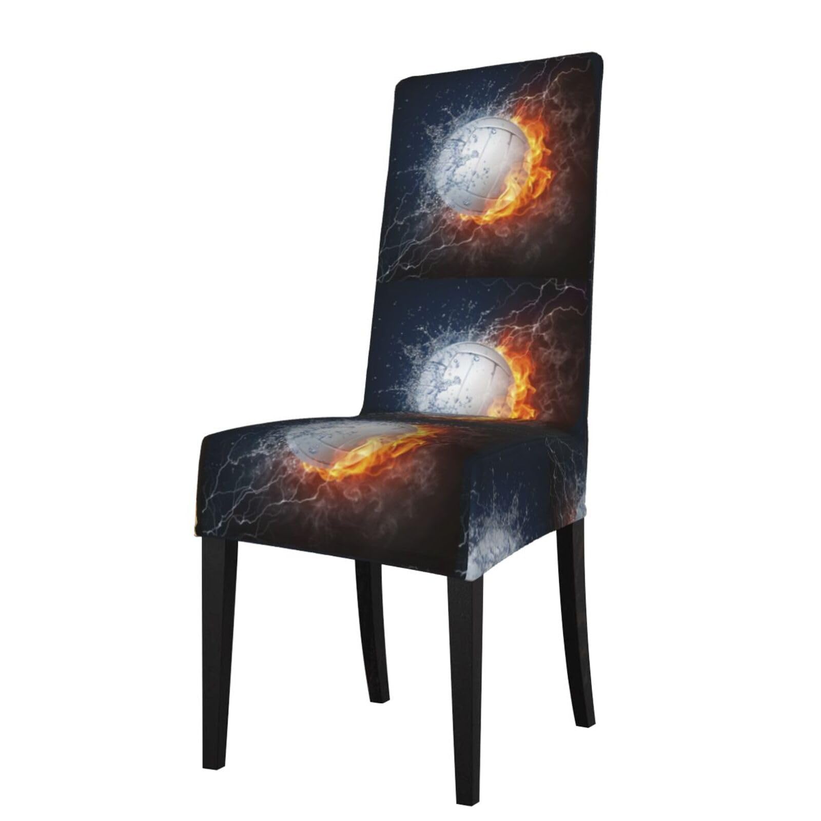 LKYMOH Ice And Fire Volleyball, Chair Covers Stretch Chair Slipcovers for Dining Room, for Party Pet Protection Universal Fit Soft Polyester
