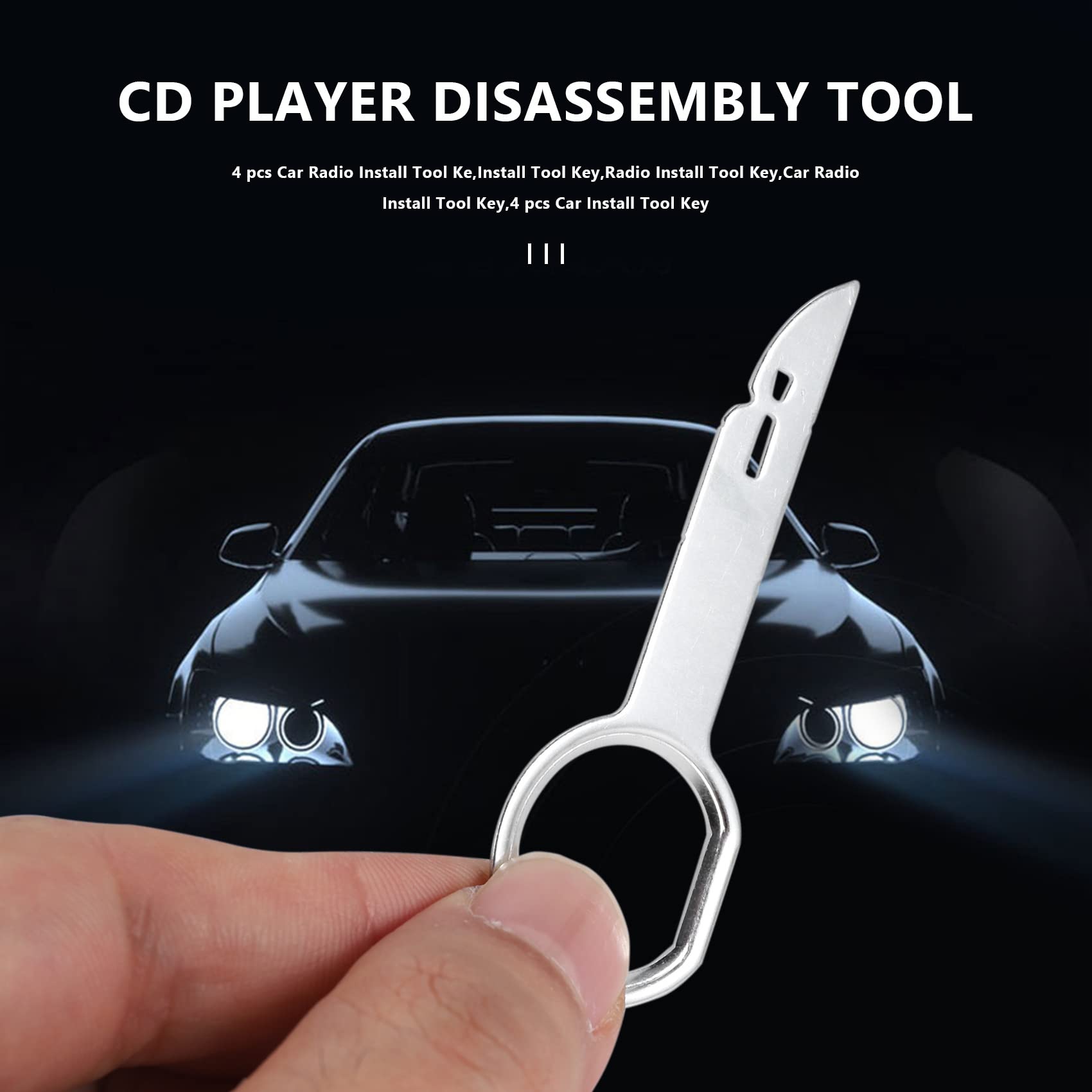 Set di 4 attrezzi per la rimozione della radio stereo per auto, 4 chiavi per accessori auto